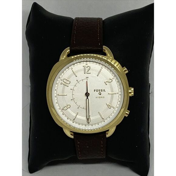 Fossil FTW1201 Women's Brown Leather Silver Analog Dial Hybrid Smartwatch XX797 - Picture 3 of 12